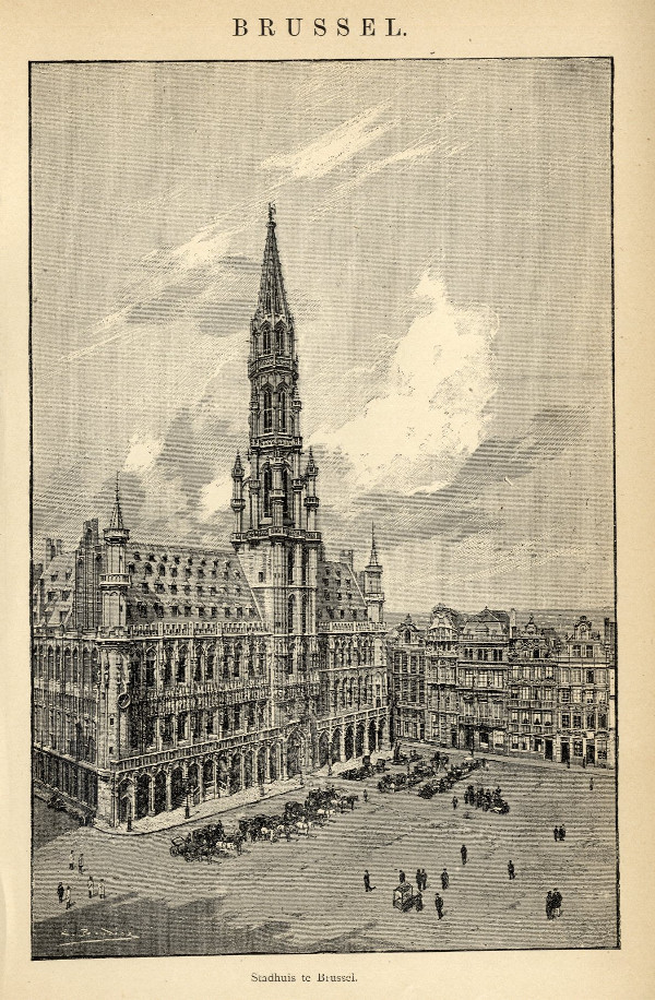 afbeelding van prent Brussel van Winkler Prins, Boudiaz (Brussel)