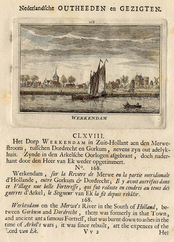 afbeelding van prent Werkendam van Abraham Rademaker (Werkendam)