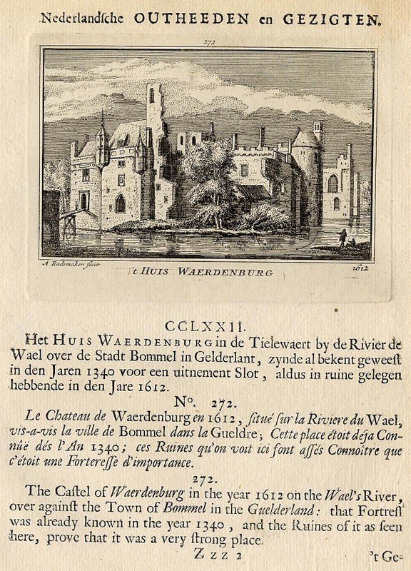 afbeelding van prent ´t Huis Waerdenburg 1612 van Abraham Rademaker (Waardenburg)