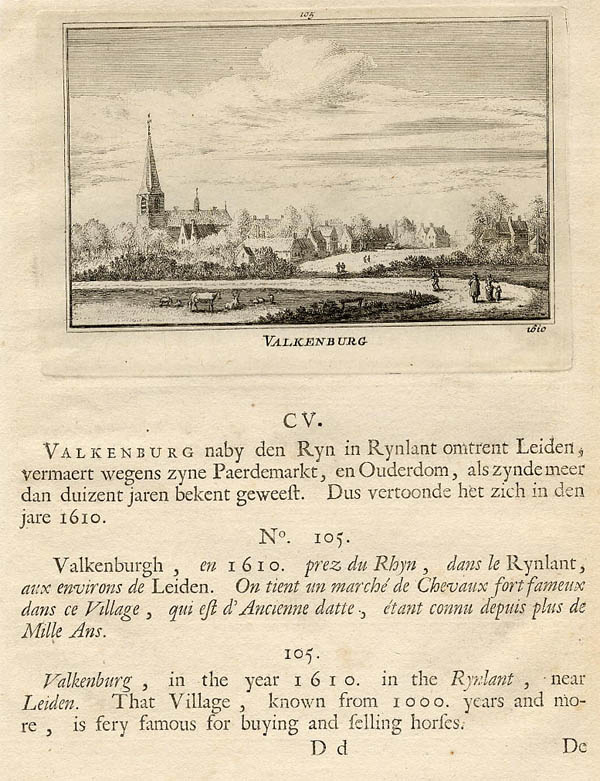 afbeelding van prent Valkenburg 1610 van Abraham Rademaker (Valkenburg)