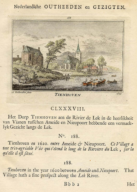 afbeelding van prent Tienhoven 1620 van Abraham Rademaker (Tienhoven)