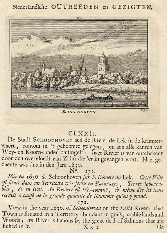 afbeelding van prent Schoonhoven 1630 van Abraham Rademaker (Schoonhoven)