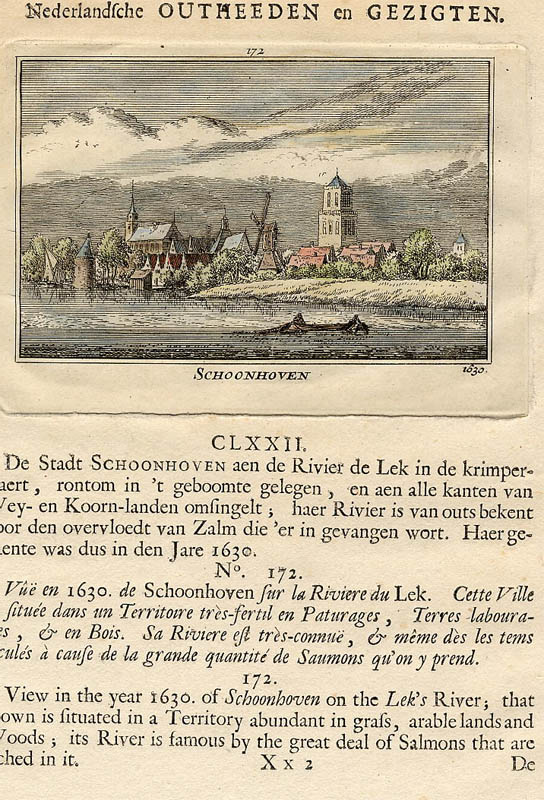 afbeelding van prent Schoonhoven 1630 van Abraham Rademaker (Schoonhoven)