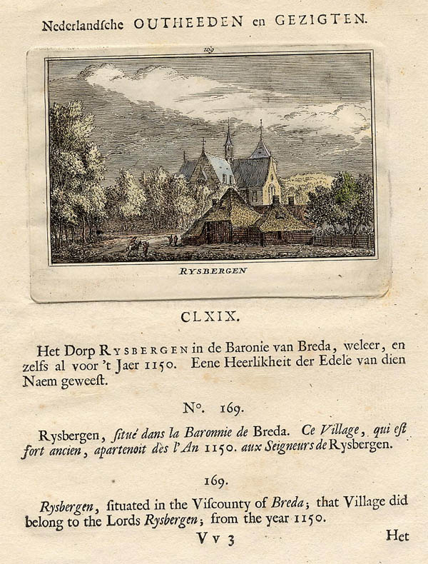 afbeelding van prent Rysbergen van Abraham Rademaker (Rijsbergen)