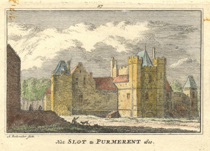 afbeelding van prent Het slot te Purmerent 1610 van Abraham Rademaker (Purmerend)