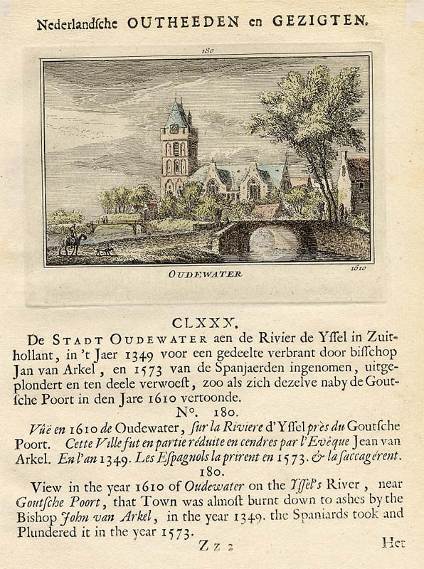 afbeelding van prent Oudewater 1610 van Abraham Rademaker (Oudewater)