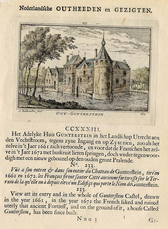 afbeelding van prent Out-Gunterstein 1612 van Abraham Rademaker (Breukelen)