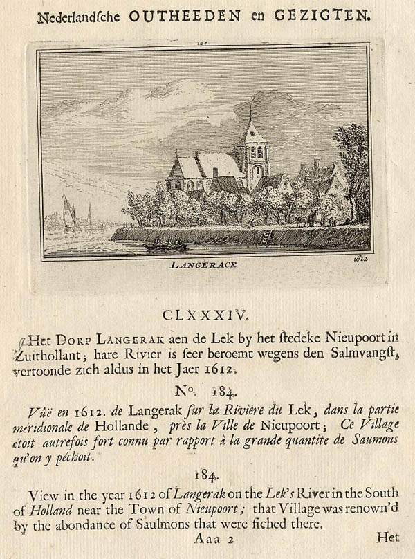 afbeelding van prent Langerack 1612 van Abraham Rademaker (Langerak)