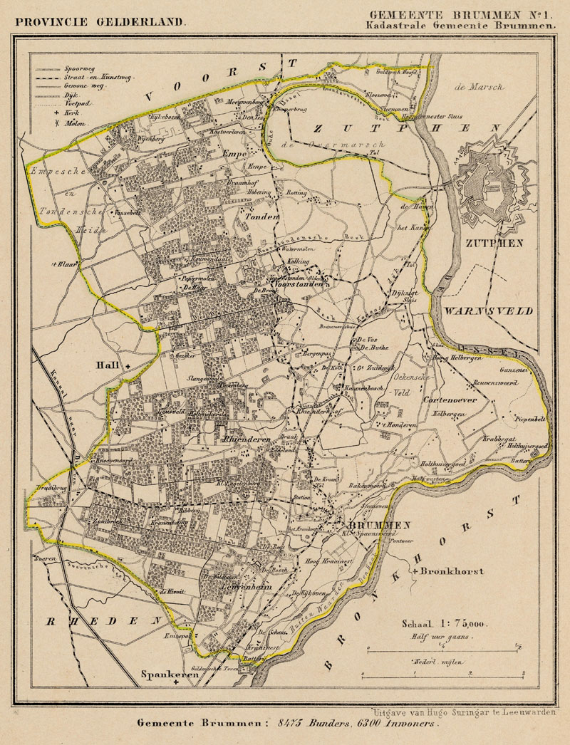 afbeelding van Kuyperkaart Brummen (Kad gem Brummen) van Kuyper (Kuijper)