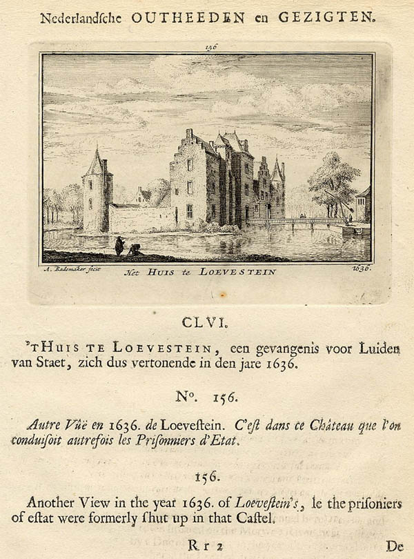 afbeelding van prent Het Huis te Loevestein 1636 van Abraham Rademaker (Loevestein)