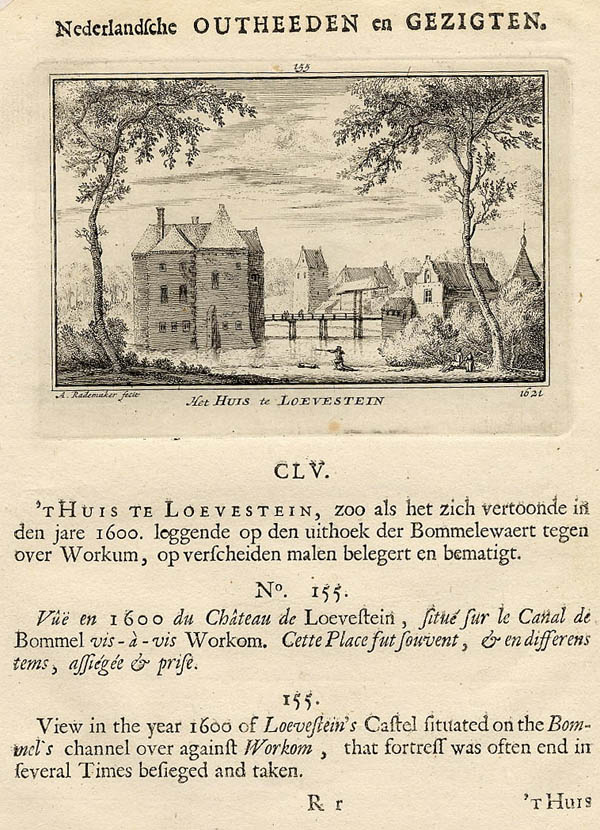 afbeelding van prent Het Huis te Loevestein 1621 van Abraham Rademaker (Loevestein)