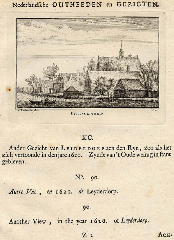 afbeelding van prent Leyderdorp 1620 van Abraham Rademaker (Leiderdorp)