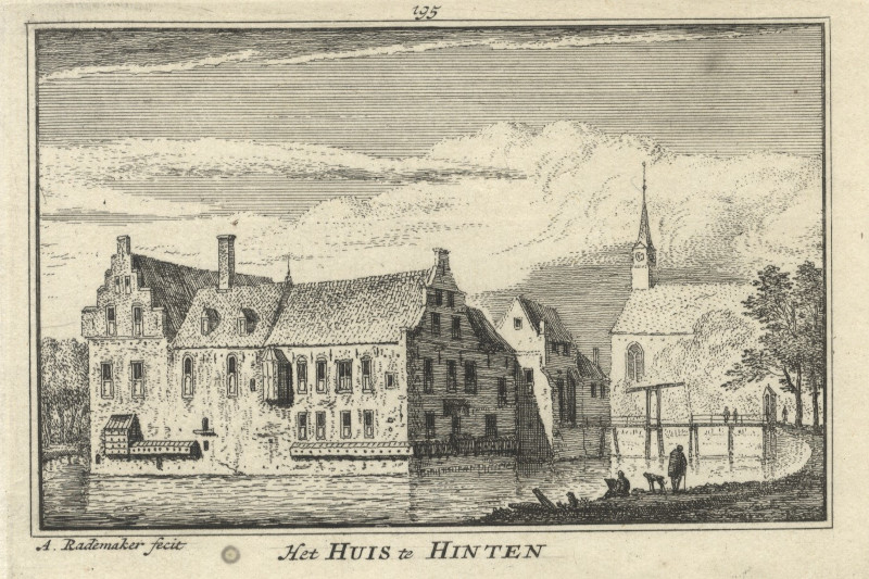 afbeelding van prent Het Huis te Hinten van Abraham Rademaker (Heusden)