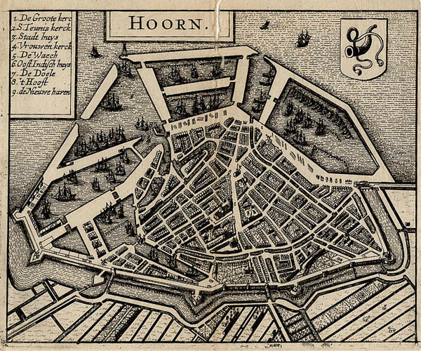 afbeelding van plattegrond Hoorn van Lodovico Guicciardini (Hoorn)