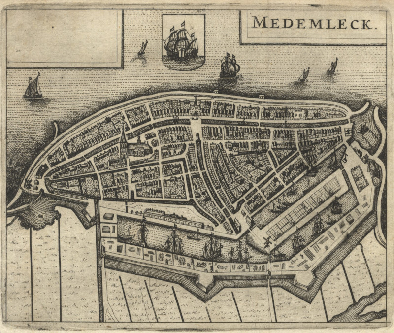 afbeelding van plattegrond Medemleck van Lodovico Guicciardini (Medemblik)