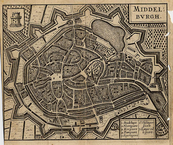 afbeelding van plattegrond Middelburgh van Lodovico Guicciardini (Middelburg)