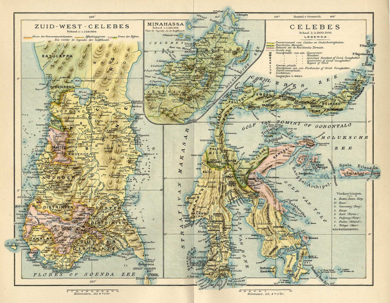 afbeelding van kaart Zuid-West-Celebes, Minahassa, Celebes van Winkler Prins