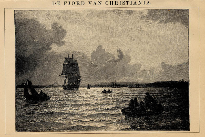 afbeelding van prent De Fjord van Cristiania van Winkler Prins (Oslo)