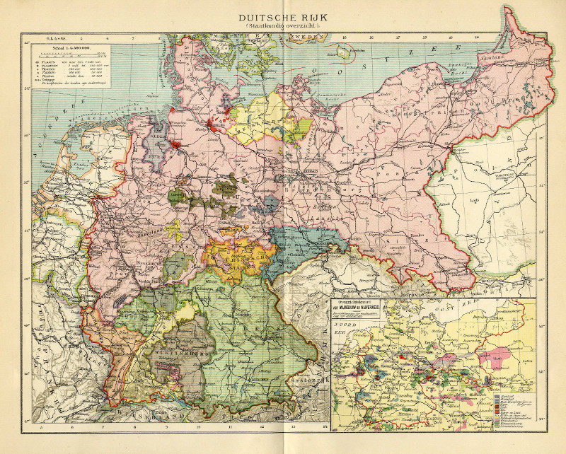 afbeelding van kaart Duitsche Rijk (Staatkundig overzicht) van Winkler Prins