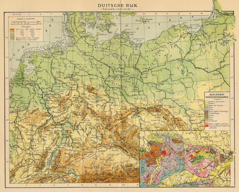 afbeelding van kaart Duitsche Rijk (Natuurk. overzicht) van Winkler Prins