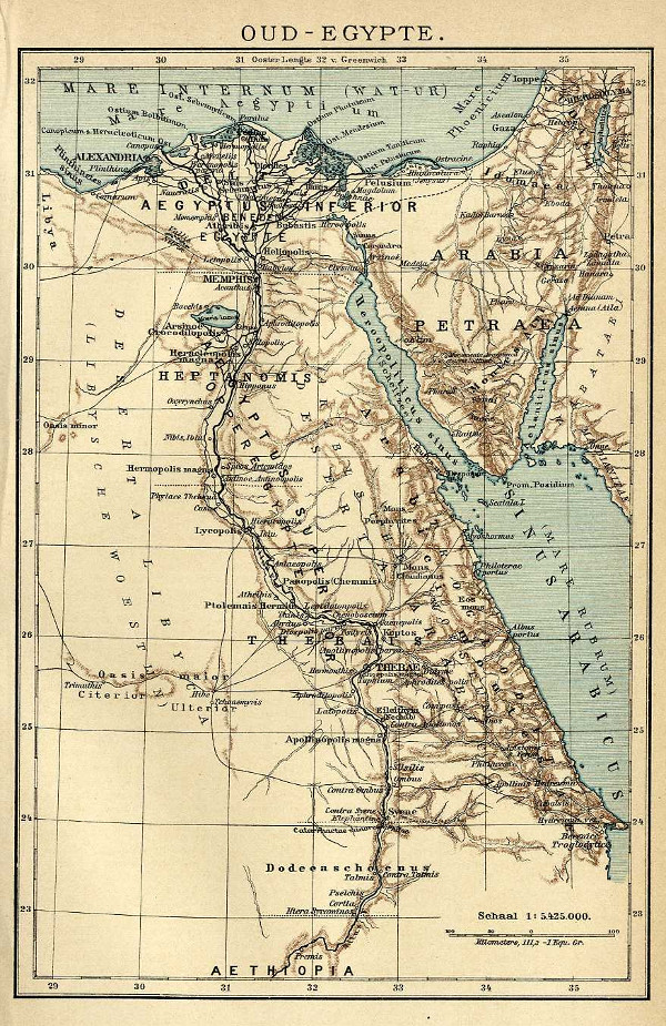 afbeelding van kaart Oud-Egypte van Winkler Prins