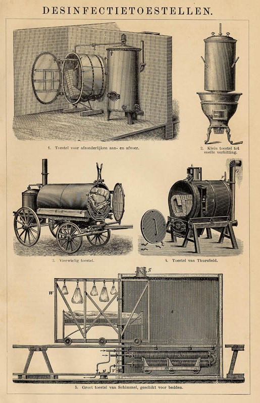 afbeelding van prent Desinfectietoestellen van Winkler Prins