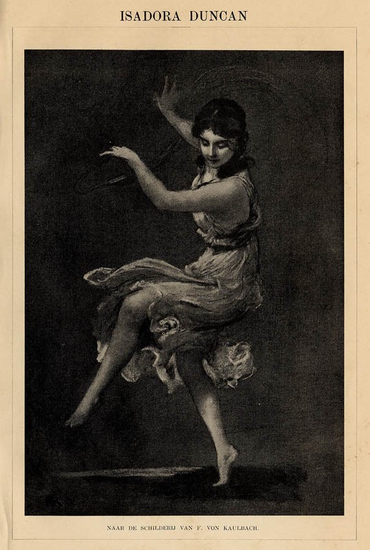 afbeelding van prent Isadora Duncan van Winkler Prins (F. von Kaulbach) (Artiesten, Vrouwen,)