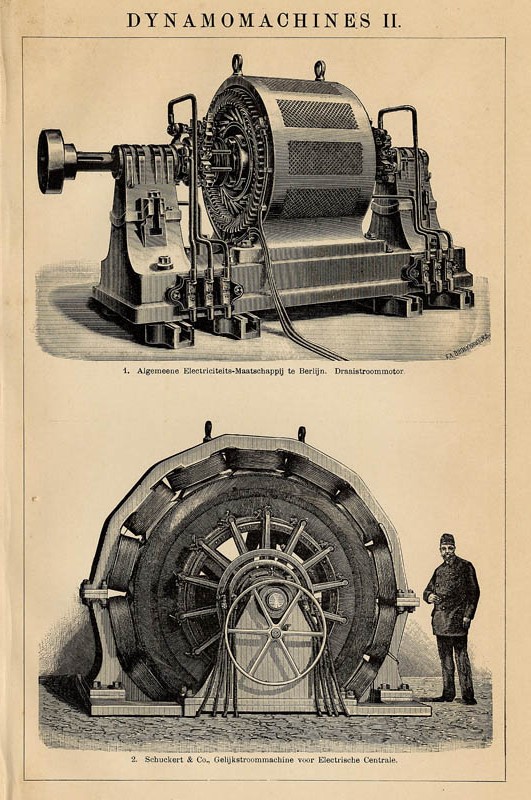afbeelding van prent Dynamomachines-II van Winkler Prins