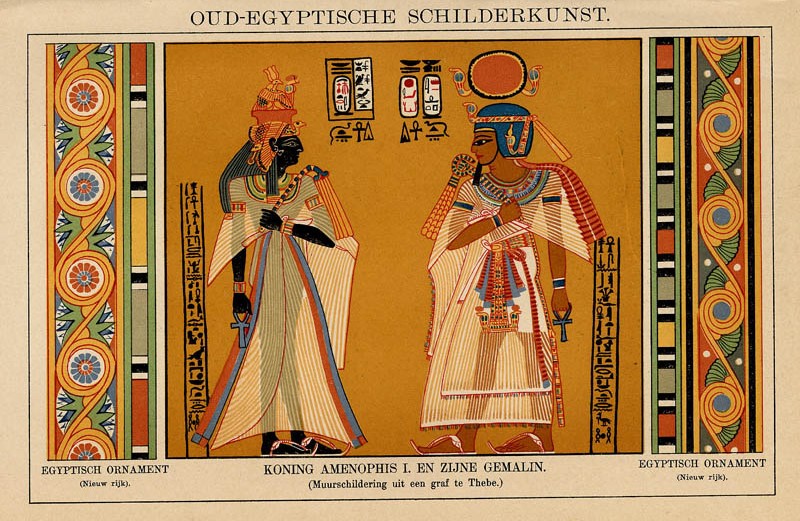 afbeelding van prent Oud-Egyptische schilderkunst van Winkler Prins