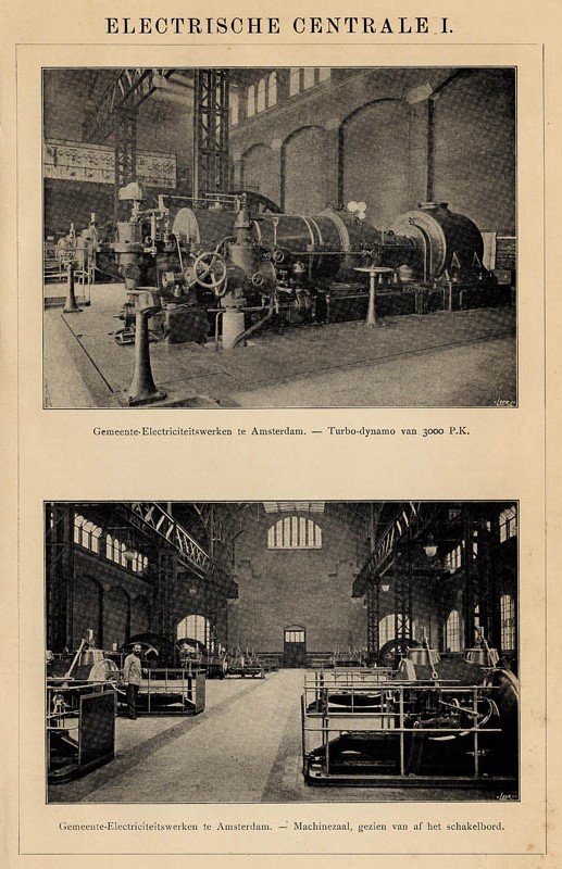afbeelding van prent Electrische centrale I van Winkler Prins, van Leer