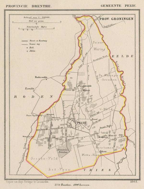 afbeelding van Kuyperkaart Peize van Kuyper (Kuijper)