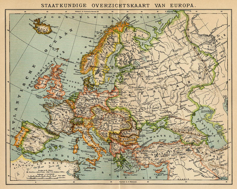 afbeelding van kaart Staatkundige overzichtskaart van Europa van Winkler Prins