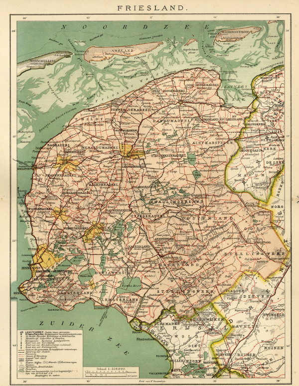 afbeelding van kaart Friesland van Winkler Prins
