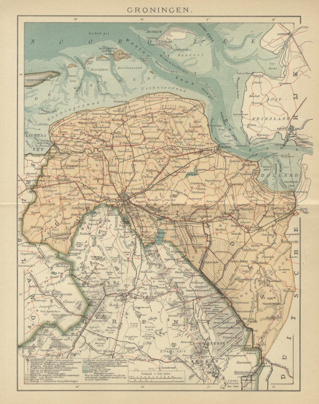 afbeelding van kaart Groningen van Winkler Prins