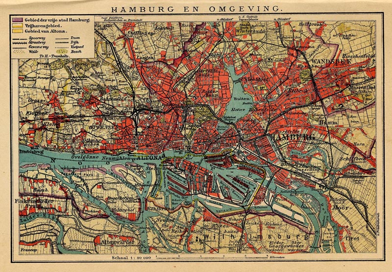 afbeelding van plattegrond Hamburg en Omgeving van Winkler Prins (Hamburg)