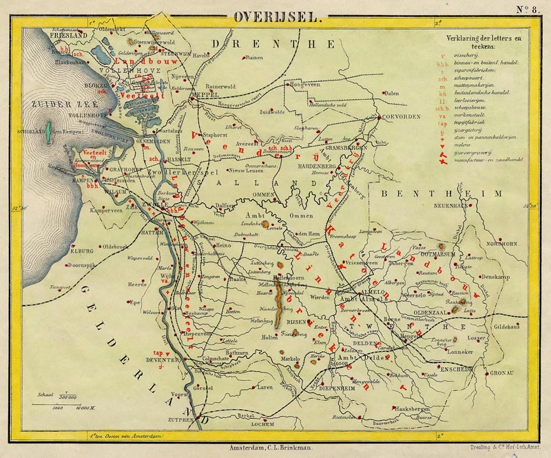 afbeelding van kaart Overijssel van Posthumus, van Bemmelen, Brinkman
