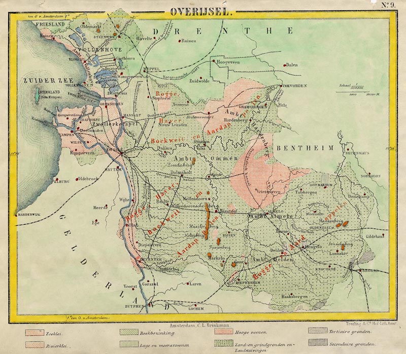 afbeelding van kaart Overijssel van Posthumus, van Bemmelen, Brinkman