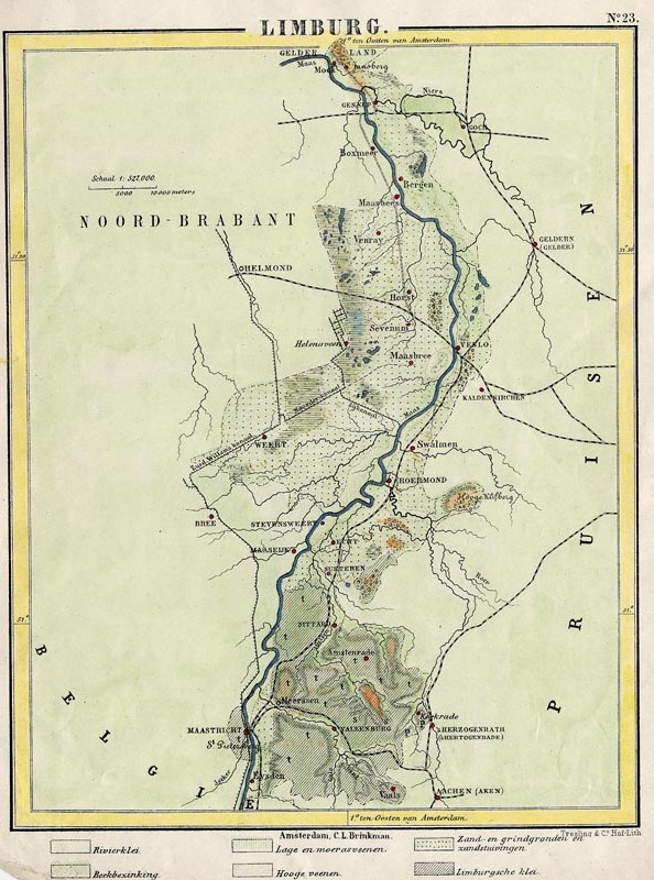 afbeelding van kaart Limburg van Posthumus, van Bemmelen, Brinkman