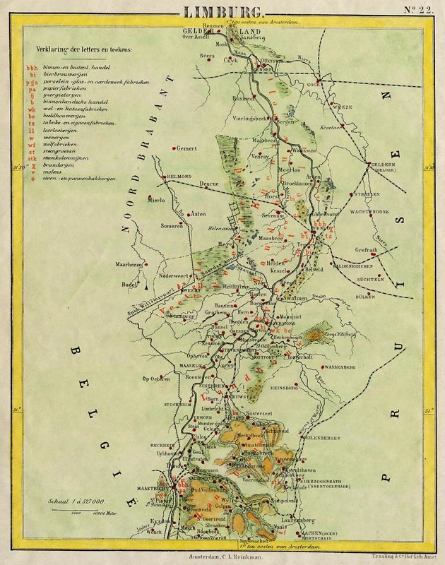 afbeelding van kaart Limburg van Posthumus, van Bemmelen, Brinkman