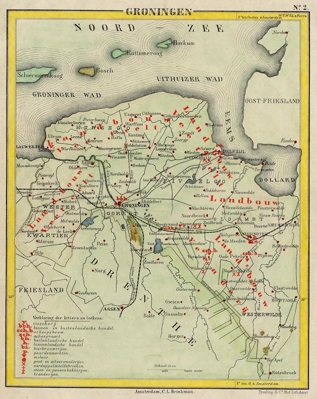 afbeelding van kaart Groningen van Posthumus, van Bemmelen, Brinkman