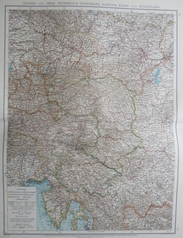 afbeelding van kaart Nieder- und Ober- osterreich, Steiemark, Kärnten, Krain und Küstenland van W. Berg