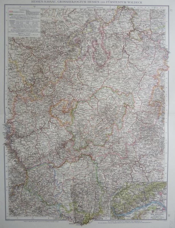 afbeelding van kaart Hessen-Nassau, Grossherzogtum Hesseb und Fürestentum Waldeck van  E. Umbreit