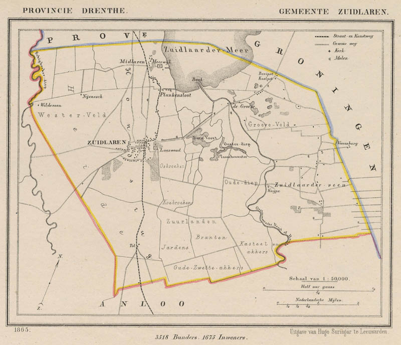 afbeelding van Kuyperkaart Zuidlaren van Kuyper (Kuijper)