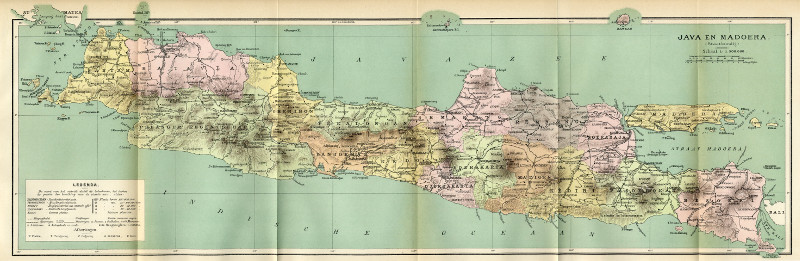 afbeelding van kaart Java en Madoera (staatkundig)  van Winkler Prins