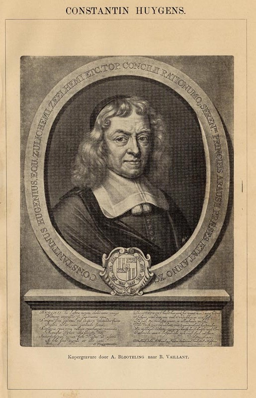 afbeelding van prent Constantin Huygens van Winkler Prins, A. Blooteling naar B. Vaillant