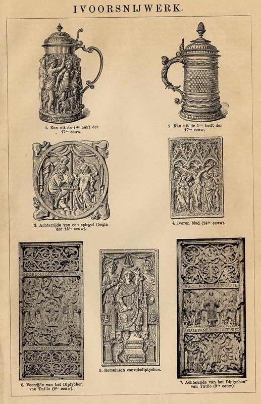 afbeelding van prent Ivoorsnijwerk van Winkler Prins