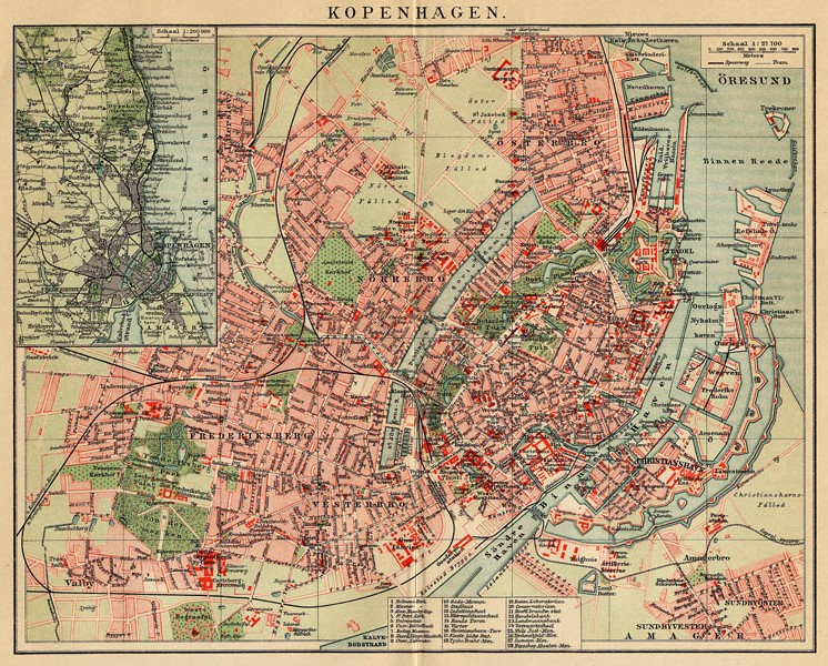 afbeelding van plattegrond Kopenhagen van Winkler Prins (Kopenhagen)