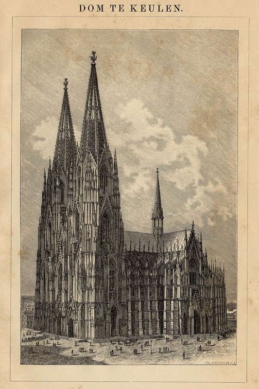 afbeelding van prent Dom te Keulen van Winkler Prins, Brockhaus (Keulen, Cologne, Köln)