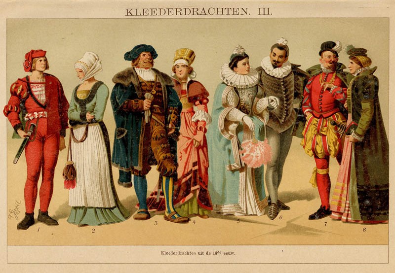 afbeelding van prent Kleederdrachten III van A. Greit