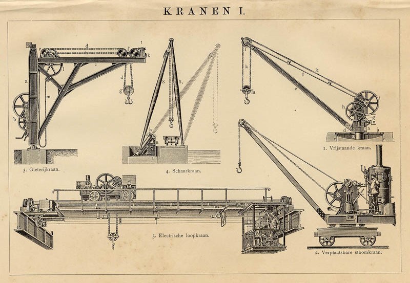 afbeelding van prent Kranen I van Winkler Prins